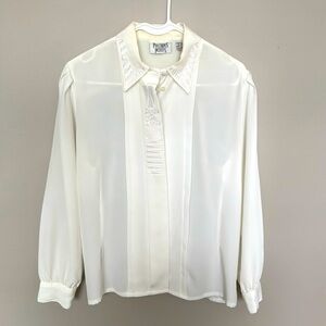 Vintage White button down Blouse size S